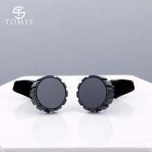 Load image into Gallery viewer, TOMYE Men's Cufflinks High Quality Fashion Delicate Matte Black Oval Unique Custom Logo for Alloy Shirt Cuff Links XK19S094