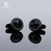 Load image into Gallery viewer, TOMYE Men's Cufflinks High Quality Fashion Delicate Matte Black Oval Unique Custom Logo for Alloy Shirt Cuff Links XK19S094