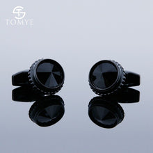 Load image into Gallery viewer, TOMYE Men's Cufflinks High Quality Fashion Delicate Matte Black Oval Unique Custom Logo for Alloy Shirt Cuff Links XK19S094