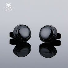 Load image into Gallery viewer, TOMYE Men's Cufflinks High Quality Fashion Delicate Matte Black Oval Unique Custom Logo for Alloy Shirt Cuff Links XK19S094