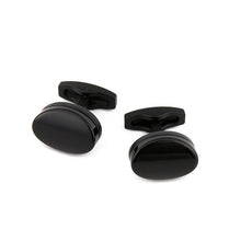 Load image into Gallery viewer, TOMYE Men's Cufflinks High Quality Fashion Delicate Matte Black Oval Unique Custom Logo for Alloy Shirt Cuff Links XK19S094