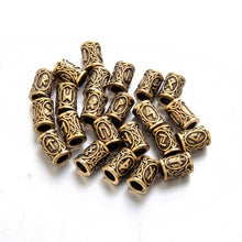 Load image into Gallery viewer, 24pcs/Set Futhark Viking Runes Tube Spacer Beads for Jewelry Making Beards Hair Bead fit DIY Necklace Bracelet Handmade Findings