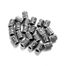 Load image into Gallery viewer, 24pcs/Set Futhark Viking Runes Tube Spacer Beads for Jewelry Making Beards Hair Bead fit DIY Necklace Bracelet Handmade Findings