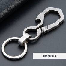 Load image into Gallery viewer, CQ High-Quality Real Titanium Key Chain Luxury Men Keychain Custom Lettering Ultra Lightweight EDC for Key Rings Holder Jewelry