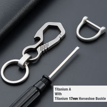 Load image into Gallery viewer, CQ High-Quality Real Titanium Key Chain Luxury Men Keychain Custom Lettering Ultra Lightweight EDC for Key Rings Holder Jewelry