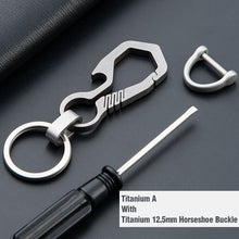 Load image into Gallery viewer, CQ High-Quality Real Titanium Key Chain Luxury Men Keychain Custom Lettering Ultra Lightweight EDC for Key Rings Holder Jewelry