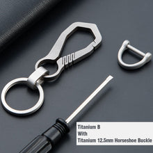 Load image into Gallery viewer, CQ High-Quality Real Titanium Key Chain Luxury Men Keychain Custom Lettering Ultra Lightweight EDC for Key Rings Holder Jewelry