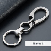 Load image into Gallery viewer, CQ High-Quality Real Titanium Key Chain Luxury Men Keychain Custom Lettering Ultra Lightweight EDC for Key Rings Holder Jewelry