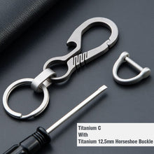 Load image into Gallery viewer, CQ High-Quality Real Titanium Key Chain Luxury Men Keychain Custom Lettering Ultra Lightweight EDC for Key Rings Holder Jewelry