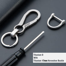 Load image into Gallery viewer, CQ High-Quality Real Titanium Key Chain Luxury Men Keychain Custom Lettering Ultra Lightweight EDC for Key Rings Holder Jewelry