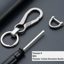 Load image into Gallery viewer, CQ High-Quality Real Titanium Key Chain Luxury Men Keychain Custom Lettering Ultra Lightweight EDC for Key Rings Holder Jewelry