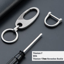 Load image into Gallery viewer, CQ High-Quality Real Titanium Key Chain Luxury Men Keychain Custom Lettering Ultra Lightweight EDC for Key Rings Holder Jewelry