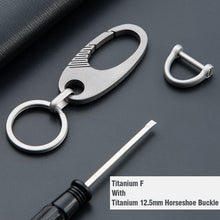 Load image into Gallery viewer, CQ High-Quality Real Titanium Key Chain Luxury Men Keychain Custom Lettering Ultra Lightweight EDC for Key Rings Holder Jewelry