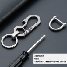 Load image into Gallery viewer, CQ High-Quality Real Titanium Key Chain Luxury Men Keychain Custom Lettering Ultra Lightweight EDC for Key Rings Holder Jewelry